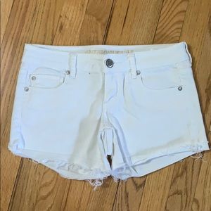 American Eagle white denim jean shorts